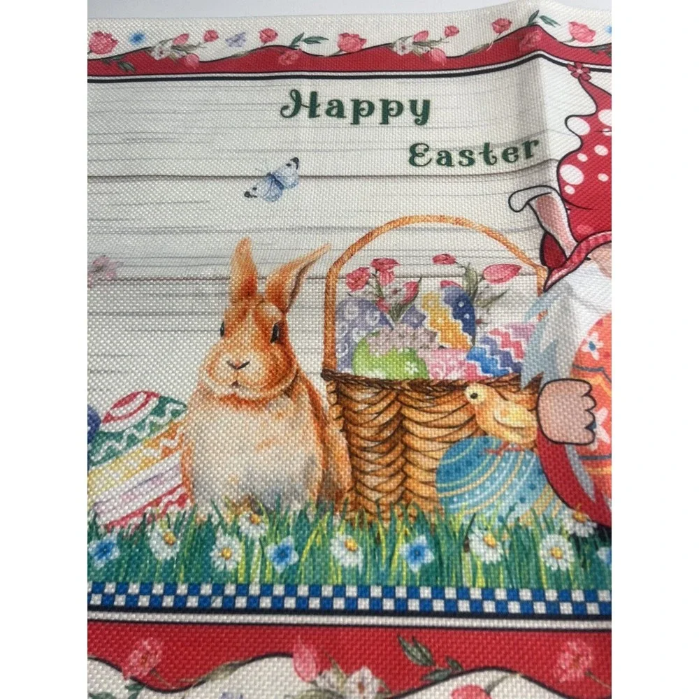 NWT - Set of 4 Placemats Spring Easter Floral Easter Bunny